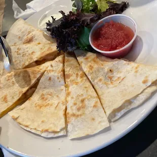 Grilled shrimp quesadilla