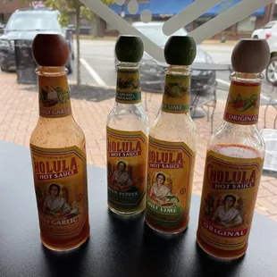 Great selection of hot sauces