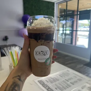 Almond joy iced latte