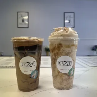 Iced white chocolate mocha latte 
Snickerdoodle shake