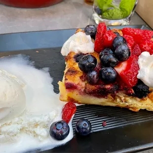 Berry bread pudding