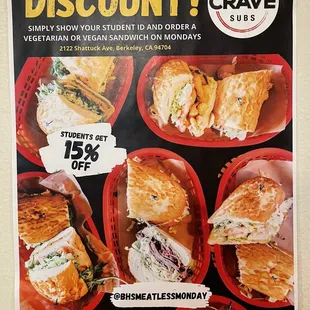 a flyer for a sandwich sale