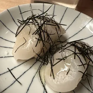 Scallop nigiri with brown butter