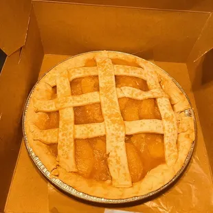 Frozen solid apple pie