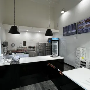 Inside check out counter