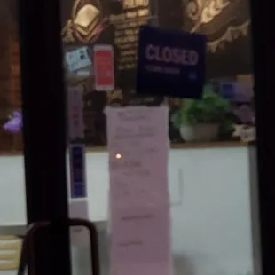 The closed sign after the people left!