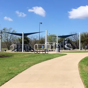 Playground area with swing sets
