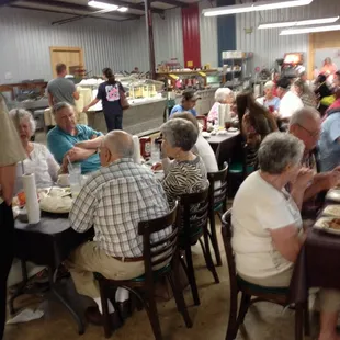 View of the inside and buffet.