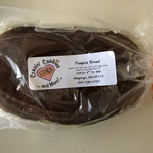 Moist, delicious pumpkin bread