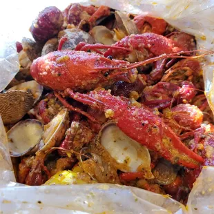 Crawfish and Clams in the I Want it All sauce.