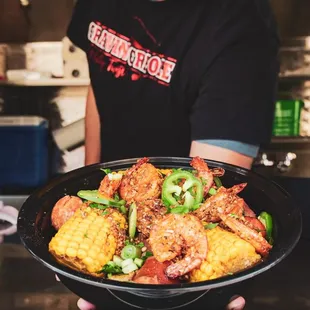 Hand delivered Shrimp Boil with Spicy Cajun Garlic Butter