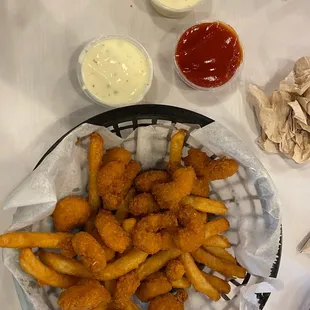 F2. Fried Popcorn Shrimp Basket