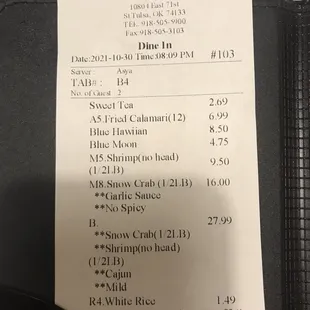 Over priced food drowning in oil.