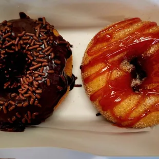 August 2022: "Choc Heaven" &amp; Cinnamon Guava-- Free to our school staff. EXCELLENT cake donuts!