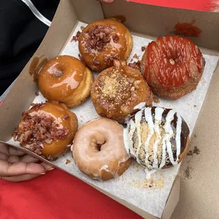 Salted Carmel donut, bacon Carmel donut &amp; others