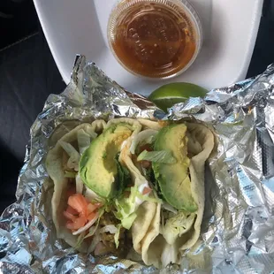 Two tacos chicharrones