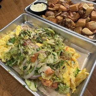 Veggie Scramble and home fries