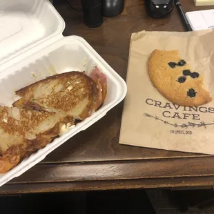 Fancy Grilled Ham and Cheese and Blueberry Goat Cheese Cookie