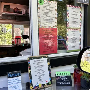 Special and food menu