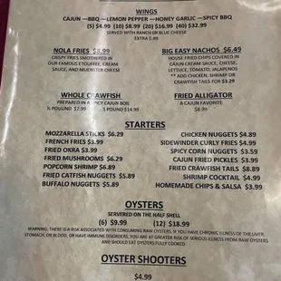 menu