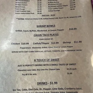 menu