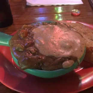 Crawfish étouffée. Spicy. Good. Get it.