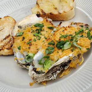 Garlic Parm Broiled Oysters