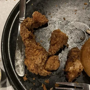Burnt and dried out chicken strips