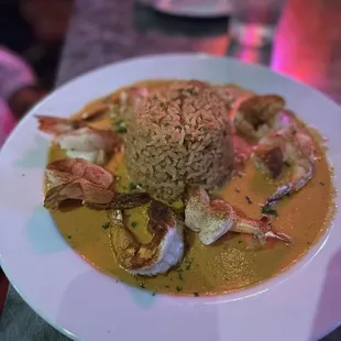 Bayou Prawns and rice