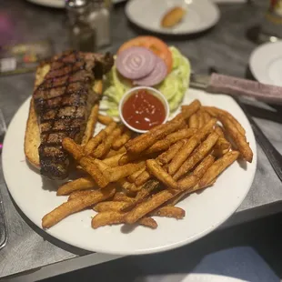 Steak Sandwich and fries