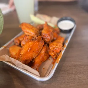 Chicken wings were undercooked and soggy