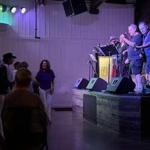 Dancing and everyone having fun.