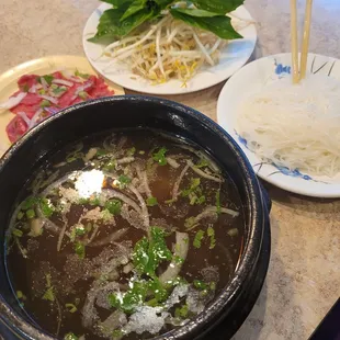 I got the pho but had no idea it was gonna be hot pot style