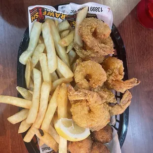 Fried shrimp basket. Was amazing!