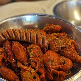 Crawfish and sausage