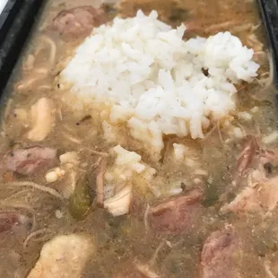Chicken and sausage gumbo