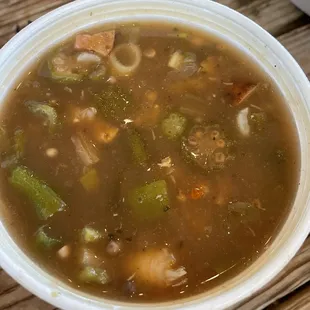 Gumbo. Lots of veggies including okra!