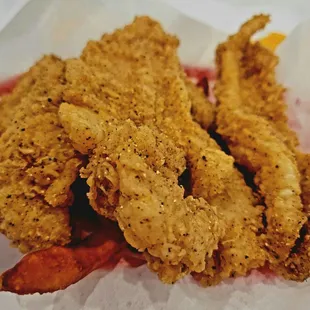 Catfish Basket with yam fries, $12.99 - 3.5 Stars