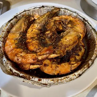 Bbq shrimp. Very salty