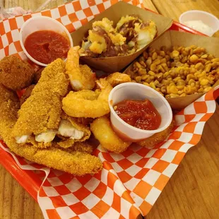 Fried catfish and shrimp basket.