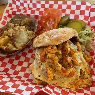 Crawfish Queso Burger