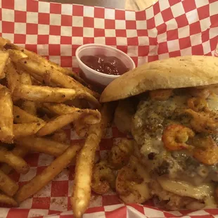 Crawfish Queso Burger