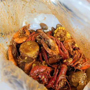 -combo a; crawfish, clam, shrimp.