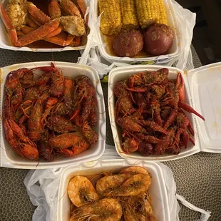 a variety of food in containers