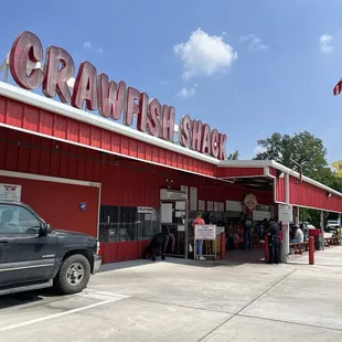 a truck parked in front of the store