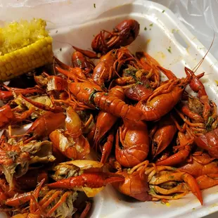 crawfish and corn