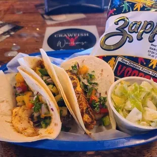 Fish tacos lunch special.