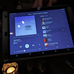 The hostess was so nice. She saw us trying to Shazam the restaurant&apos;s music and brought their playlist over so I could take a picture of it.