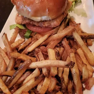 Buttermilk fried Chicken Sandwich with fries