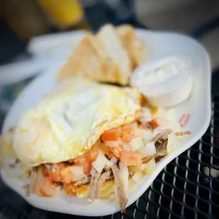 a plate of food on a table
